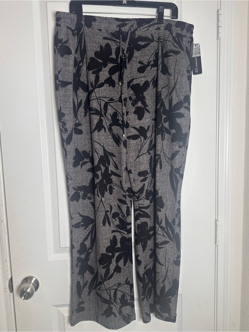 Soho Black Floral Print Gray Lounge Pants